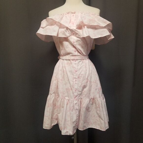 Lisa Marie Fernandez Floral Off Shoulder Dress XS - Picture 4 of 8